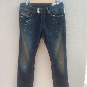Stylish Distressed Blue Jeans